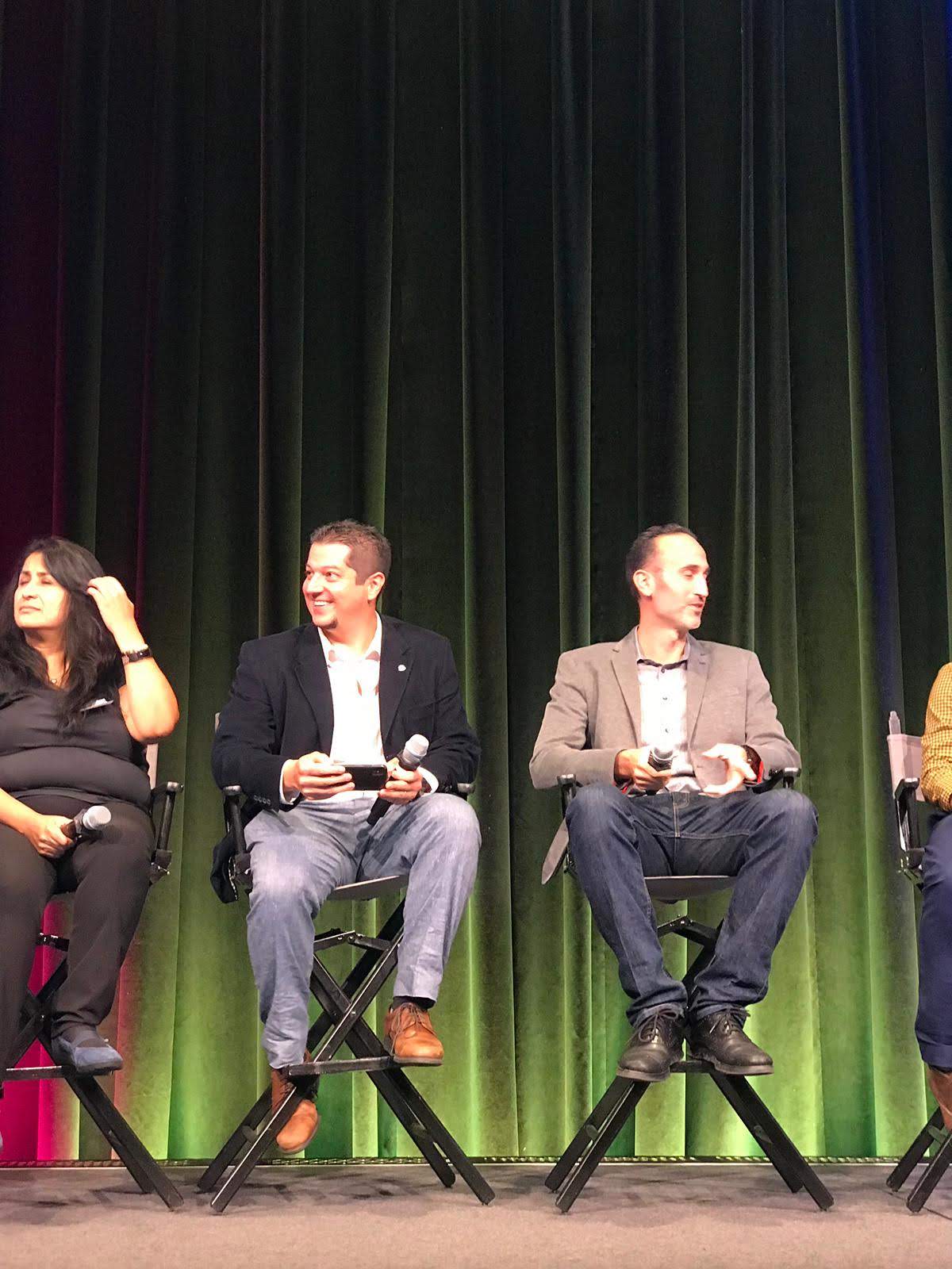 Panel discussion onstage at the SaludConTech symposium